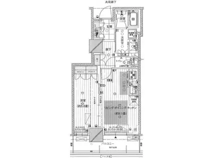 ブランズタワー・ウェリス心斎橋サウス(1LDK/7階)の間取り写真