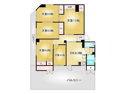 第93プロスパービル(5DK/5階)の間取り写真