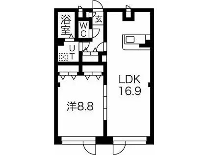 センチュリーパークハイツ(1LDK/4階)の間取り写真