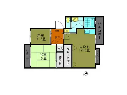 フィールド・ライフ(2LDK/3階)の間取り写真