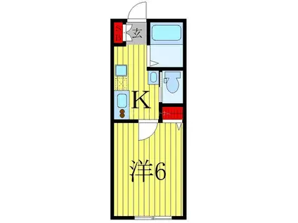 ホープアイランド(1K/1階)の間取り写真