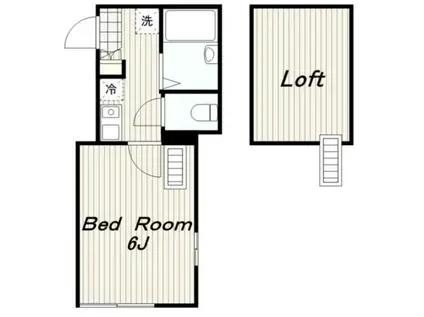 ミキハイツ淵野辺(1K/1階)の間取り写真