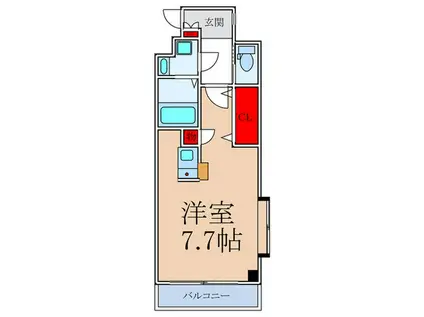 ブリランテII番館(ワンルーム/2階)の間取り写真