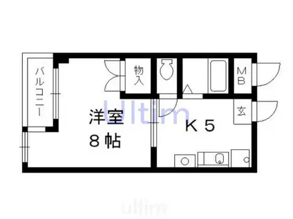 グランドール梅津(1K/4階)の間取り写真