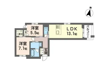 ウエストキャニオン妙蓮寺(2LDK/2階)の間取り写真