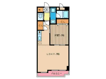 アシュレイン新宮(1LDK/3階)の間取り写真