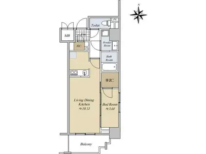 楓KOA新丸子(1LDK/6階)の間取り写真