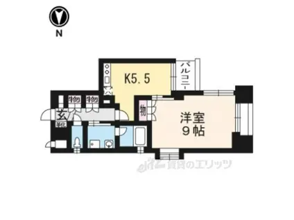 ベラジオ富小路301(1DK/3階)の間取り写真