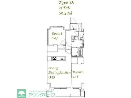 スプランディッド西日暮里(2LDK/10階)の間取り写真