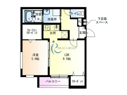 フジパレス今川公園東III番館(1LDK/2階)の間取り写真
