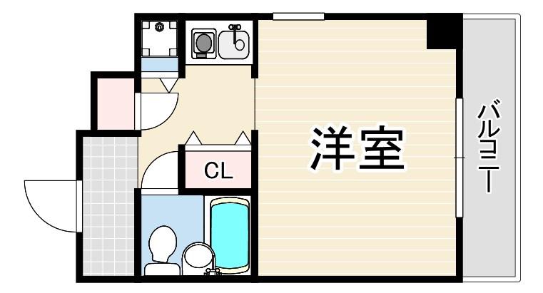 瑠璃甲東園(ワンルーム/4階)の間取り写真