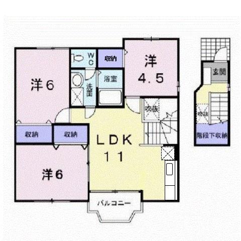 ラヴィング・ヴィラB(3LDK/2階)の間取り写真