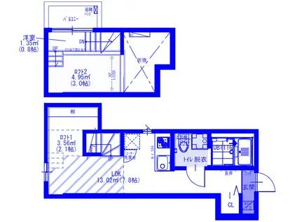 RADIANCE七里(ワンルーム/1階)の間取り写真