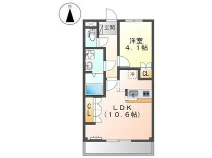 ボン・エトワール(1LDK/1階)の間取り写真