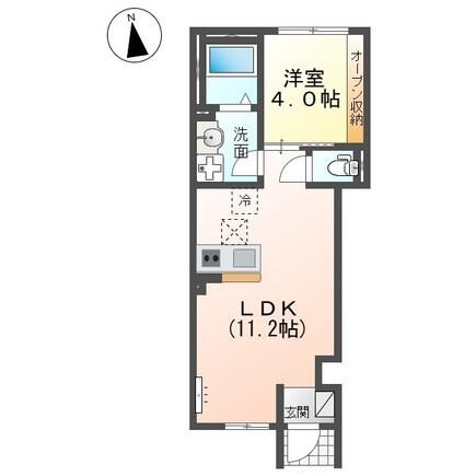 マンションアーク参番館(1LDK/1階)の間取り写真