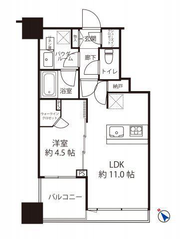 シティタワー武蔵小山(1LDK/6階)の間取り写真