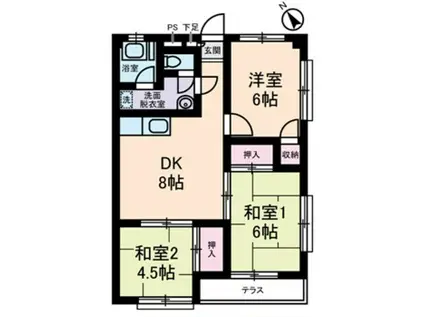 クローバーハイツ(3DK/3階)の間取り写真