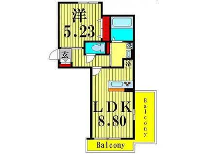 セナリオコート細田III(1LDK/3階)の間取り写真