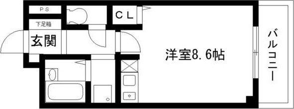 ライフ牧の里(1K/4階)の間取り写真