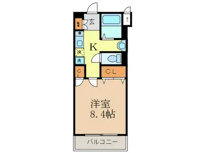 ドミトリオ仁王田(1K/2階)の間取り写真