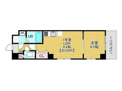 ソレイユ北砂(1LDK/3階)の間取り写真