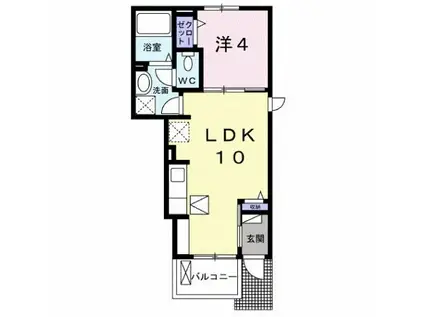 パルコート(1LDK/1階)の間取り写真