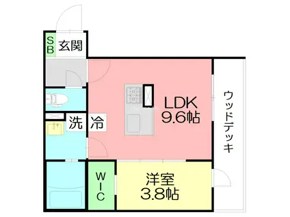 常盤町ー沼井様計画(1LDK/3階)の間取り写真