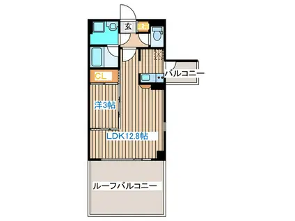 コンフォートEXE新田ステーション(1LDK/2階)の間取り写真