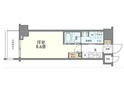 ステージグランデ元浅草(1K/6階)の間取り写真