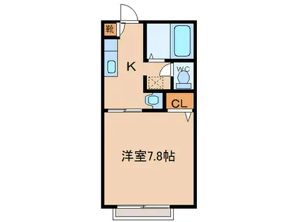 アーバンS(1K/2階)の間取り写真
