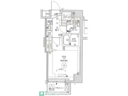 エストゥルース東向島(1K/7階)の間取り写真