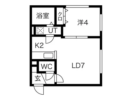 ロワシャルマン(1LDK/4階)の間取り写真