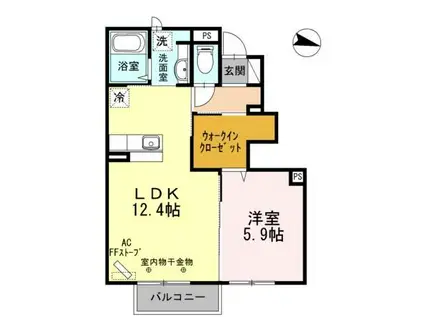 メゾン・クローバー3(1LDK/1階)の間取り写真