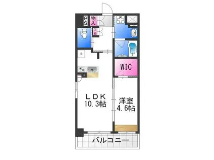 MON MAISON IV(1LDK/8階)の間取り写真