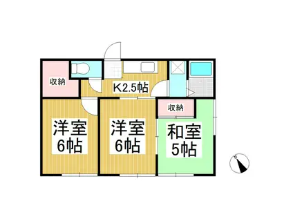 ロイヤルハイツ蒼久保A棟(3K/2階)の間取り写真