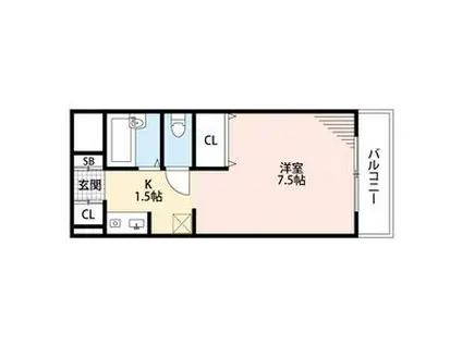 コパンジューヌIII(ワンルーム/4階)の間取り写真