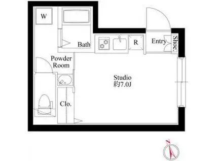 ヴィスタ蒲田(ワンルーム/3階)の間取り写真