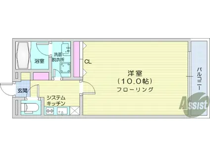 ドミトーレ6-4(1K/2階)の間取り写真