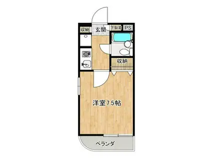 煉瓦館131(1K/3階)の間取り写真
