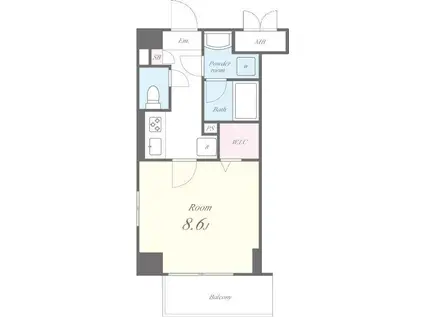 プラシード青山(1K/3階)の間取り写真