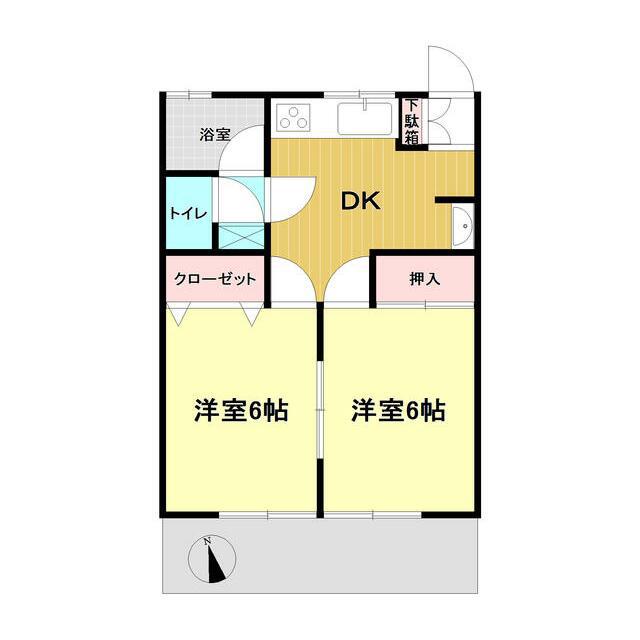 吉川ハイツ(2DK/1階)の間取り写真