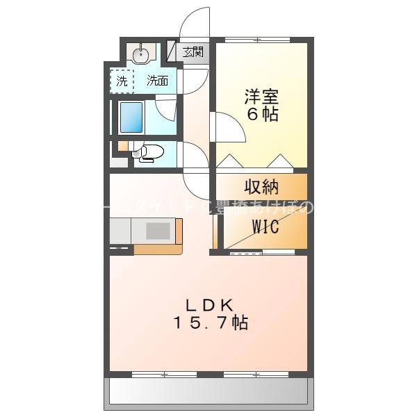 メゾンドクレアール(1LDK/1階)の間取り写真