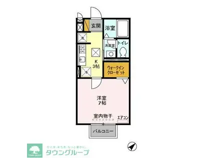 パテオ紙敷(1K/1階)の間取り写真