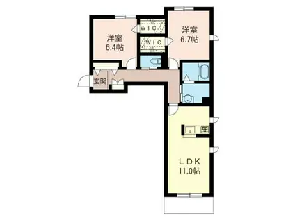 セピアコート(2LDK/2階)の間取り写真