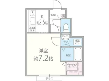 クローバーヒルズ(1K/1階)の間取り写真
