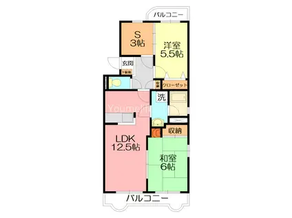 ベルヴェデーレII(2SLDK/4階)の間取り写真