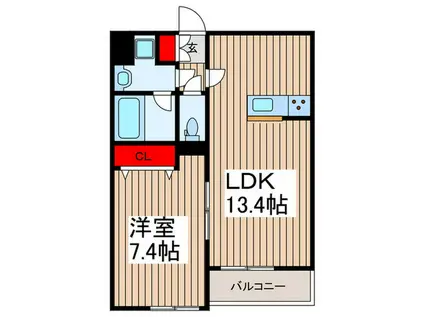VOITURE M´H(1LDK/2階)の間取り写真