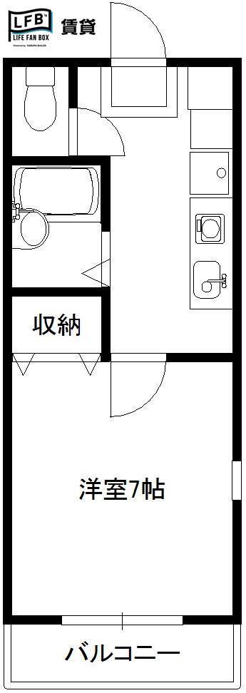 ディアス吉田(1K/1階)の間取り写真