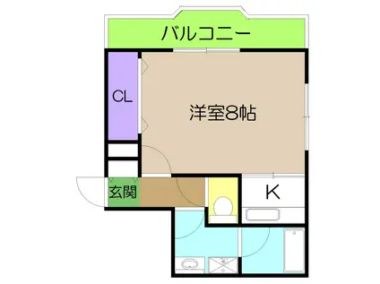 ＪＲ土讃線 高知駅 徒歩10分 4階建 築23年(1K/4階)の間取り写真