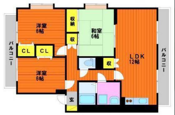 リーブロイヤル(3LDK/2階)の間取り写真